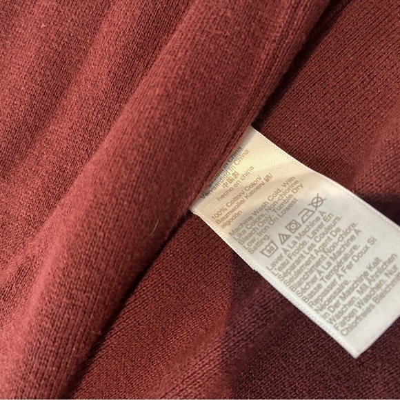 J. Crew Cardigan Sweater Long Open Front Pockets Deep Red Women's XS - Picture 3 of 6